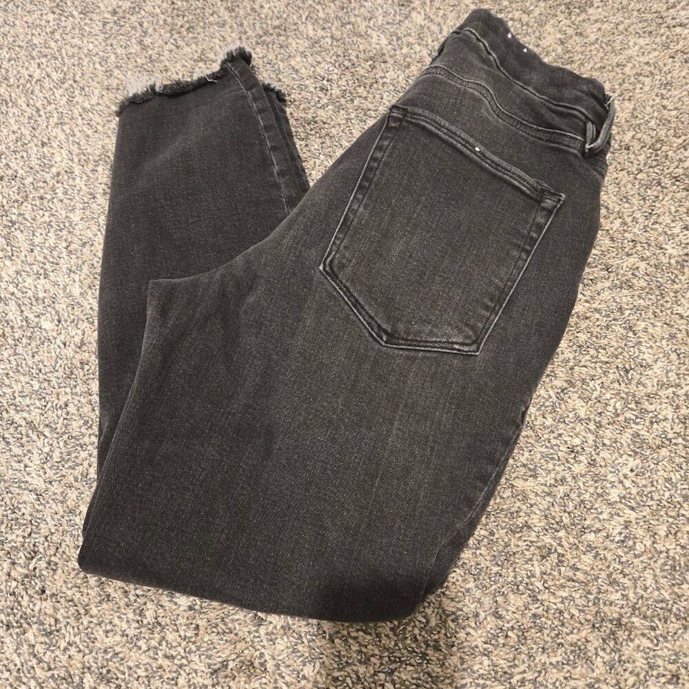 Good American Good Petite Mid Rise Skinny Jeans Black 15